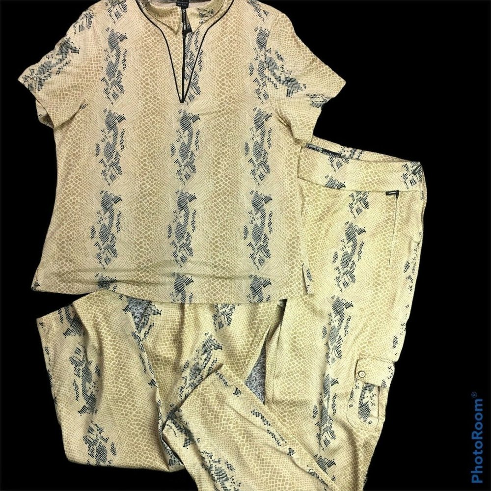 Jamie Sadock Golf Polo Shirt Pants Snake suit print
